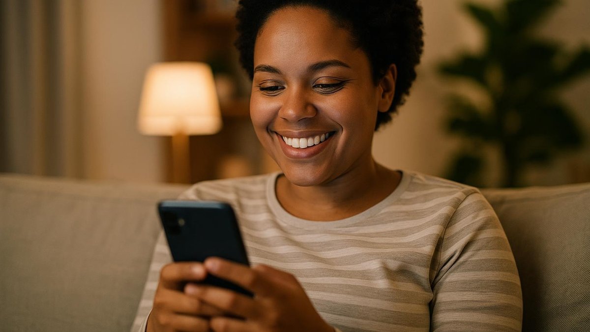 Telefon ekranında yapay zeka destekli tasarım arayüzü kullanan kişi