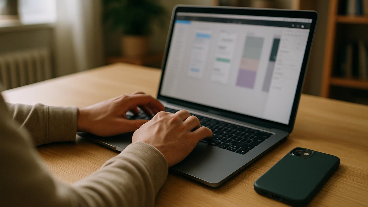 Bilgisayar ekranında tasarım programı ve telefon kılıfı mockup'ı