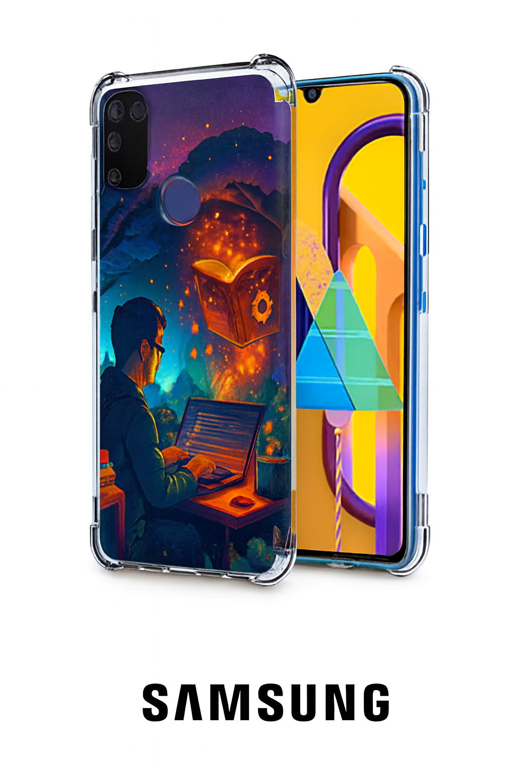 Samsung Samsung Galaxy M31 Yazilimci için teknolojik Desenli Shock Kilif
